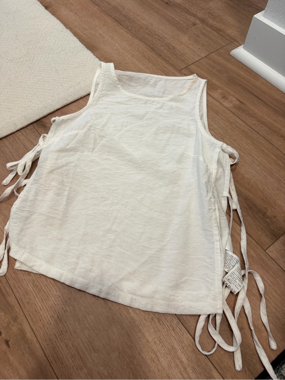 SHEIN Cream Side-Tie Tank